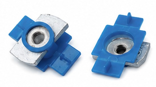 Plastic wing spring channel nut