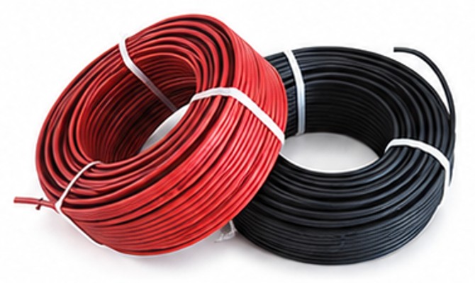 Red and black PV solar cable